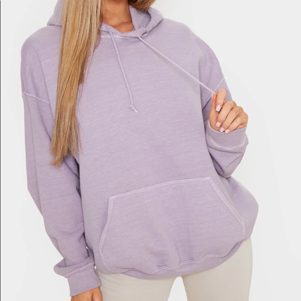 lilac washed oversized hoodie